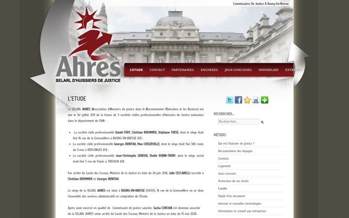 Screenshot van ahres.fr