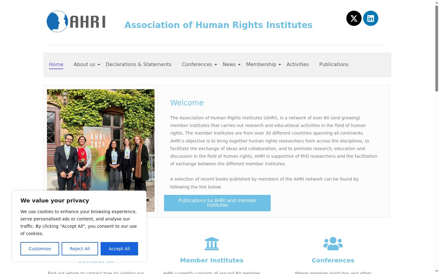 Screenshot des Einwilligungsbanners vor jeglicher Interaktion