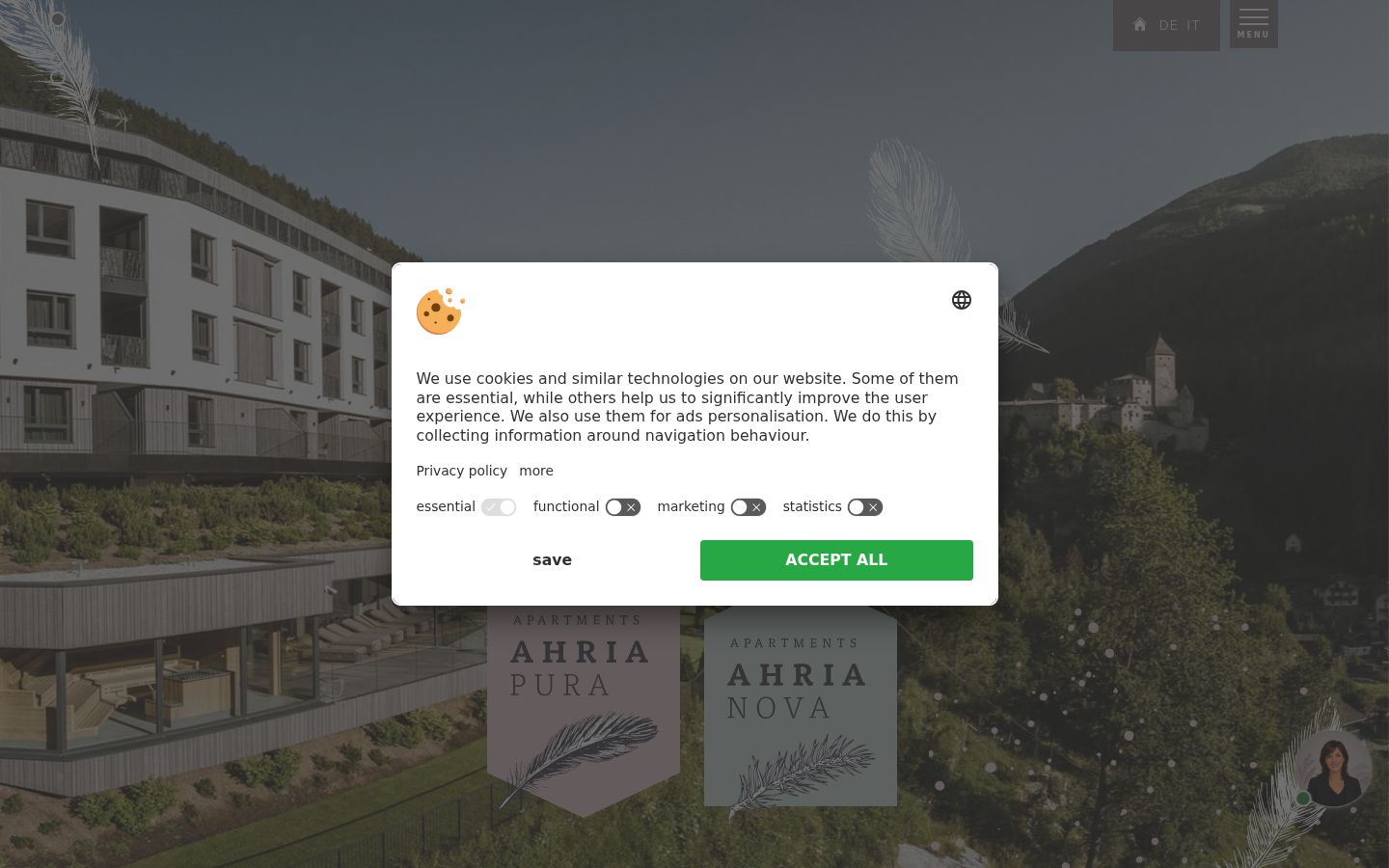 Screenshot of the consent banner shown before any interaction