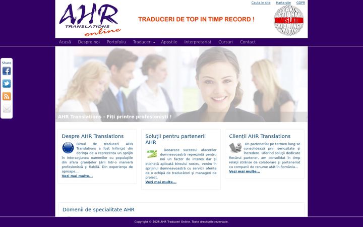 Screenshot of ahrtraduceri.ro