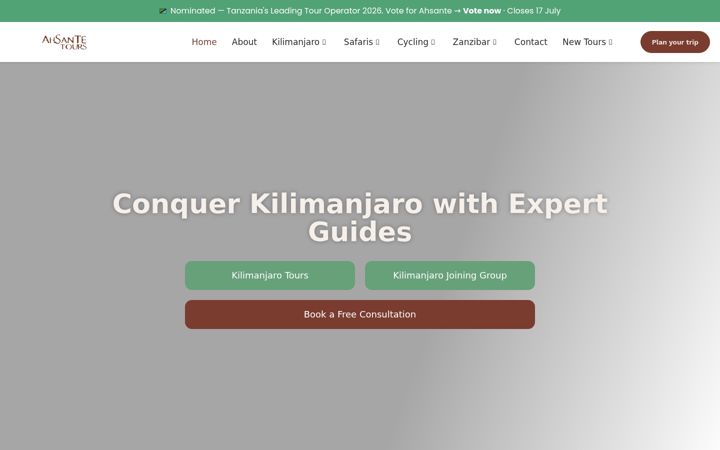 Screenshot von ahsantetours.com
