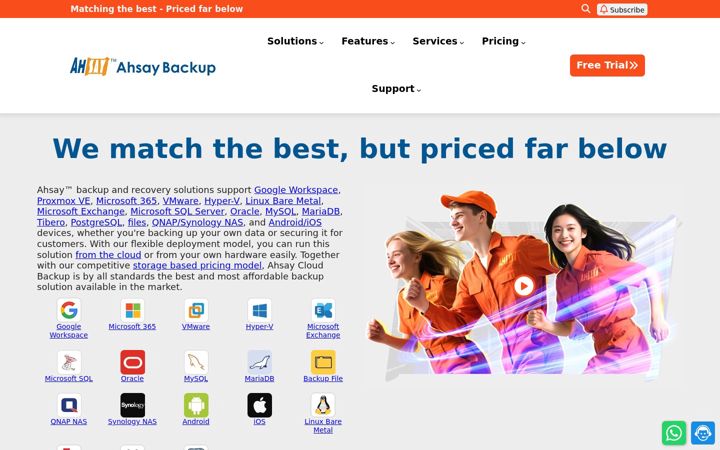 Screenshot of ahsay.com