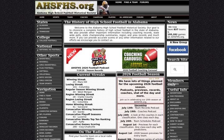 Screenshot von ahsfhs.org