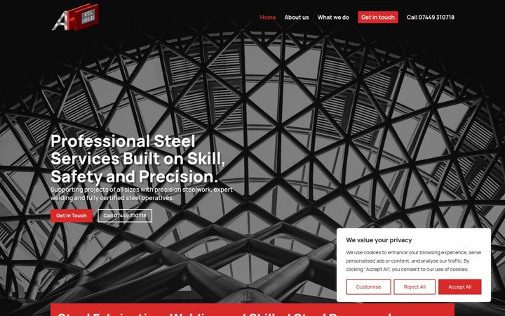 Screenshot of ahsteelservices.co.uk