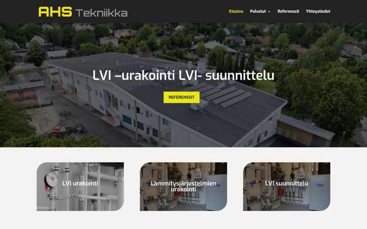 Screenshot stránky ahstekniikka.fi