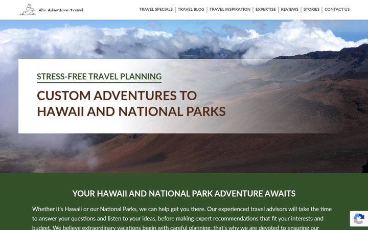 Screenshot of ahuadventuretravel.com