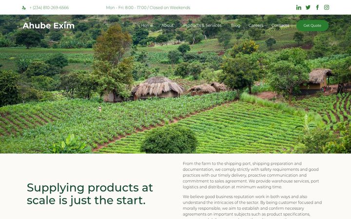 Screenshot of ahube-exim.com