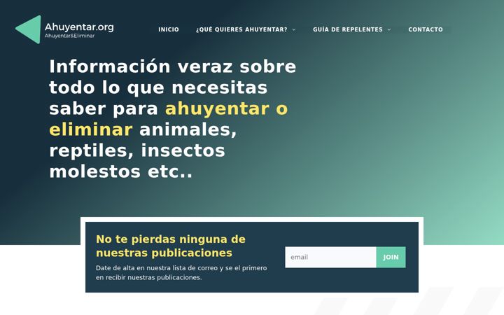 Screenshot of ahuyentar.org