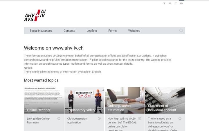 Screenshot of ahv-iv.ch