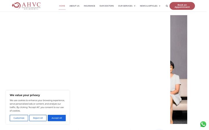 Screenshot of ahvc.com.sg