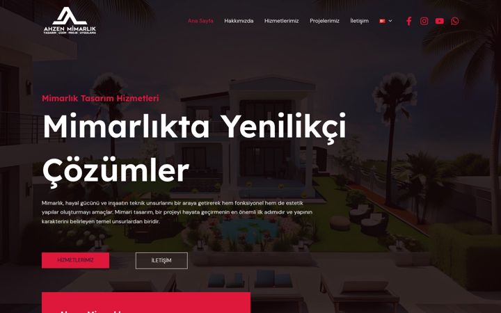 Screenshot of ahzenmimarlik.com.tr