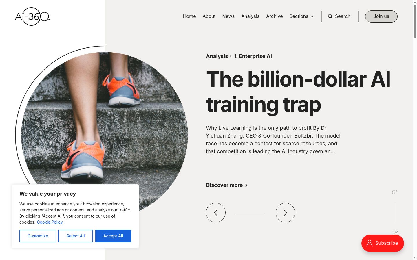 Skærmbillede af samtykkebanneret, som det blev vist før nogen interaktion