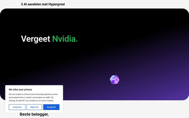 Screenshot of ai-aandelen.nl