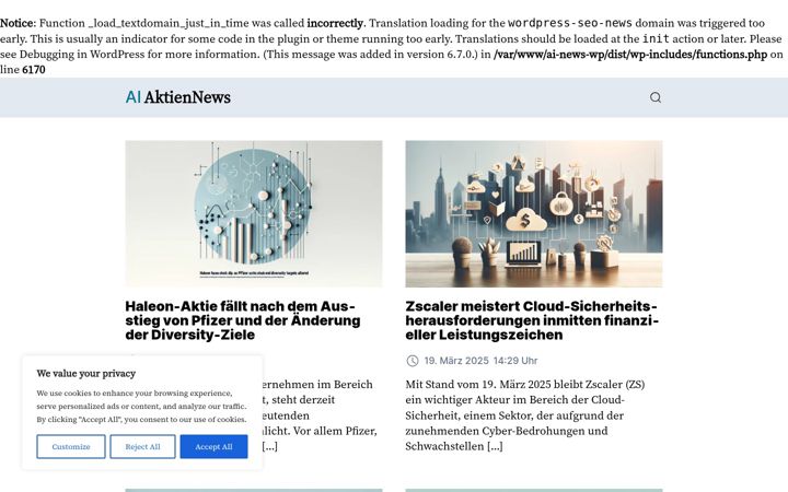 Screenshot of ai-aktiennews.de