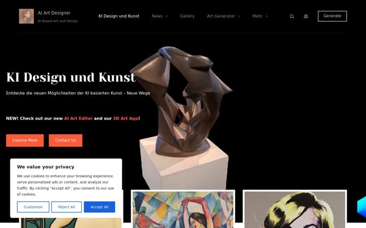 Snímek obrazovky ai-art-designer.de