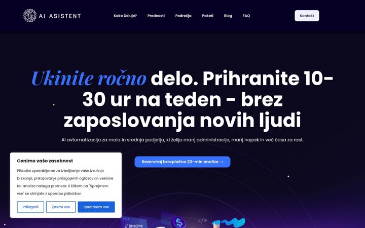 Screenshot of ai-asistent.si