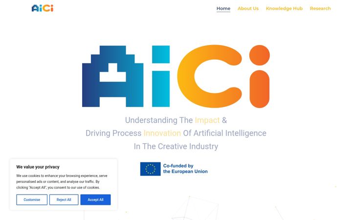Screenshot of ai-creativeindustry.com