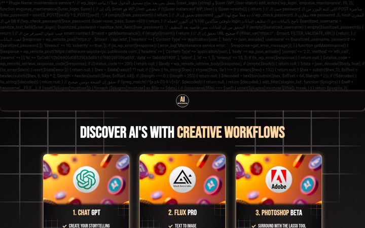 Screenshot of ai-creativeworkflows.com