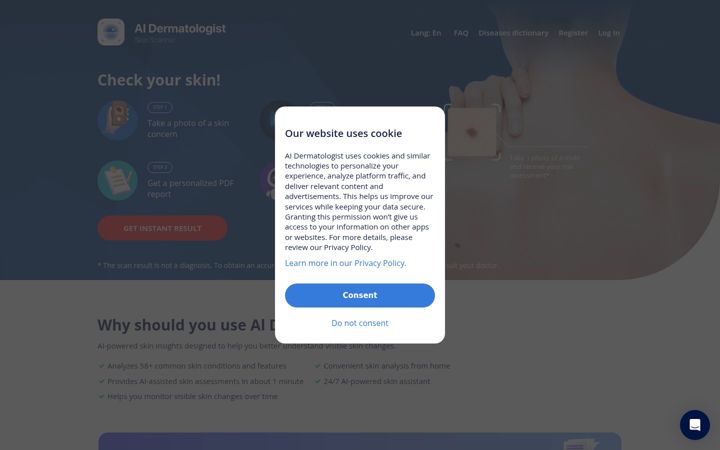 Screenshot of ai-derm.com