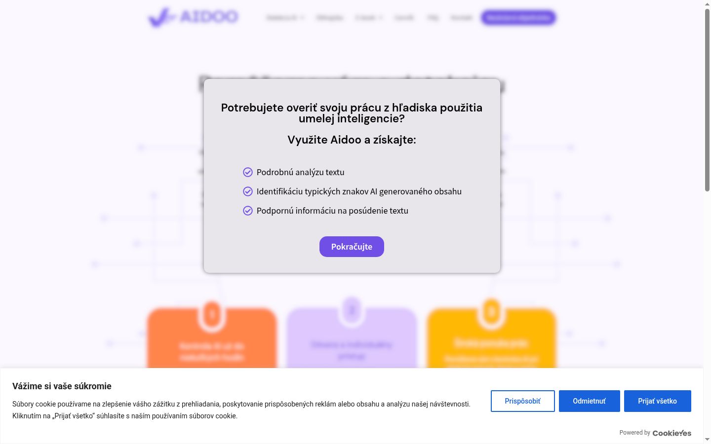 Screenshot του banner συγκατάθεσης που εμφανίστηκε πριν από οποιαδήποτε αλληλεπίδραση