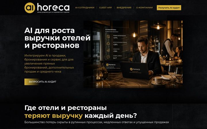 Captura de ecrã de ai-horeca.ru