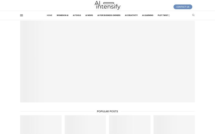 Screenshot stránky ai-intensify.com