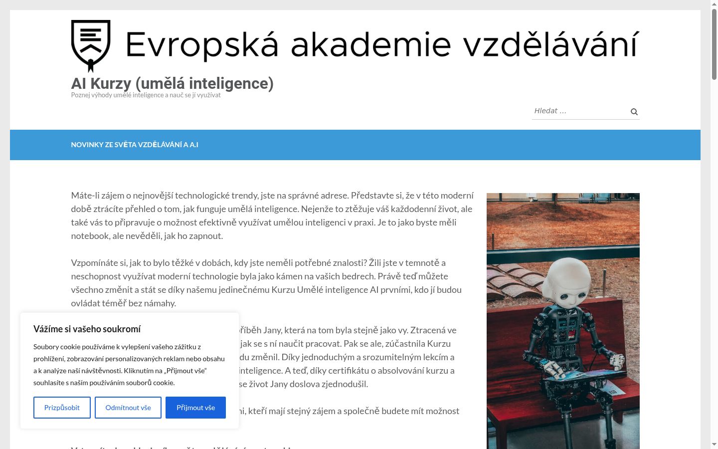 Captură de ecran a bannerului de consimțământ afișat înainte de orice interacțiune
