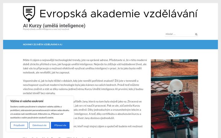 Screenshot of ai-kurzy.cz