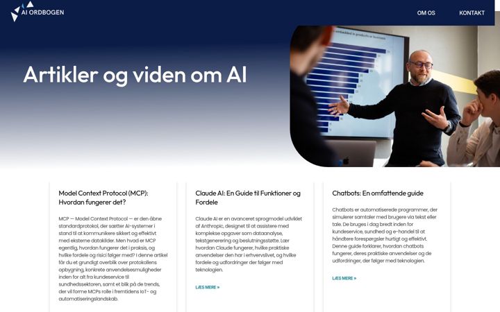 Screenshot stránky ai-ordbogen.dk