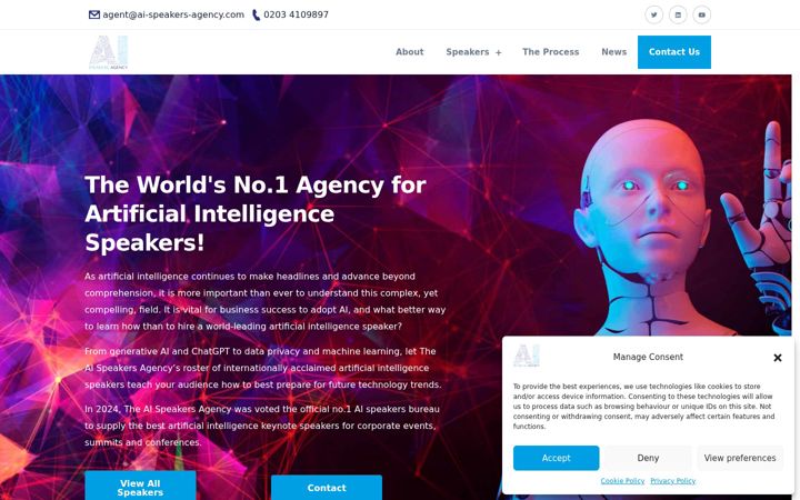 Screenshot of ai-speakers-agency.com