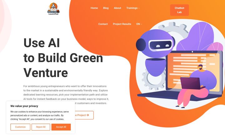Skärmbild av ai-startup.eu