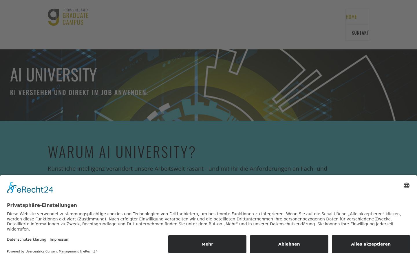 Screenshot of the consent banner shown before any interaction