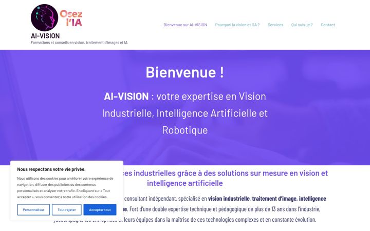 Captură de ecran a ai-vision.fr