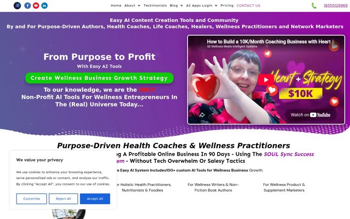 Screenshot von ai-wellness-universe.org