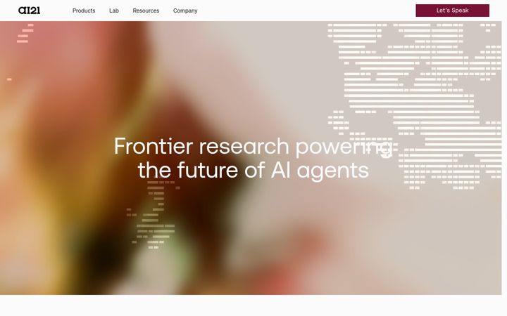 Screenshot of ai21.com