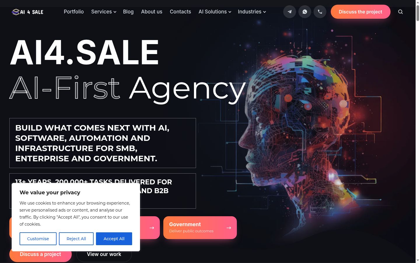 Screenshot del banner di consenso mostrato prima di qualsiasi interazione