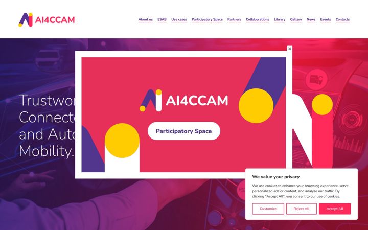 Screenshot of ai4ccam.eu