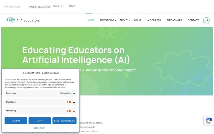 Snímek obrazovky ai4educators.eu
