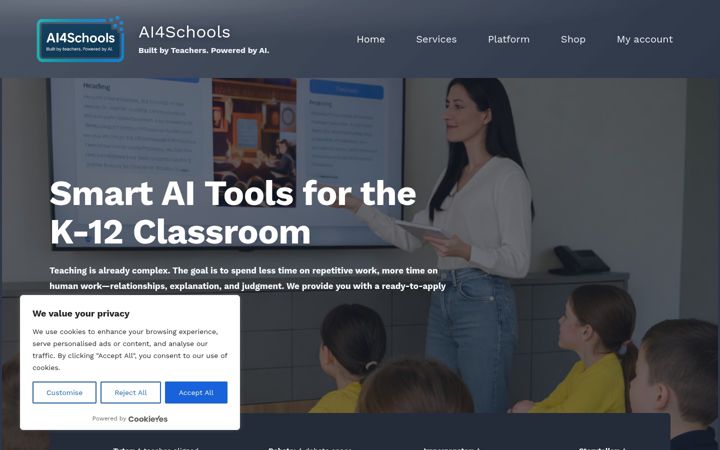 Screenshot of ai4schools.eu