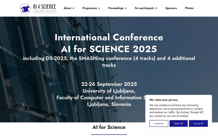 Screenshot of ai4science.si