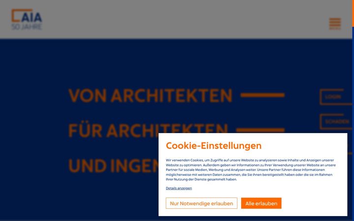 Screenshot of aia.de
