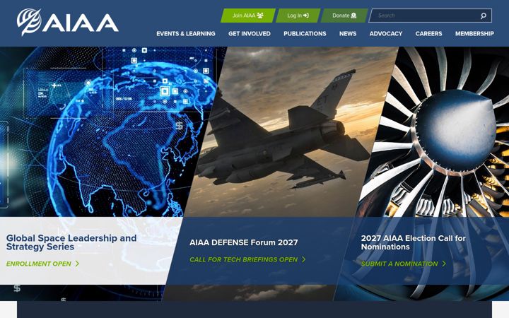 Snímek obrazovky aiaa.org