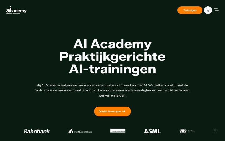 Ekraanipilt saidist aiacademy.nl