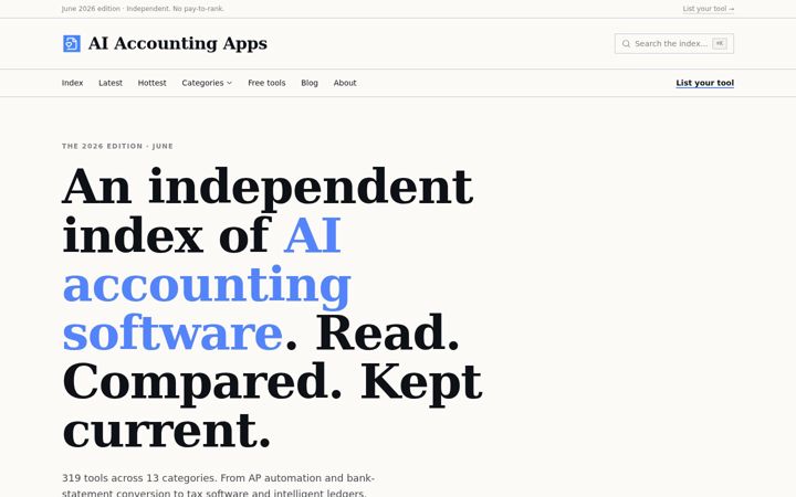 Screenshot of aiaccountingapps.com