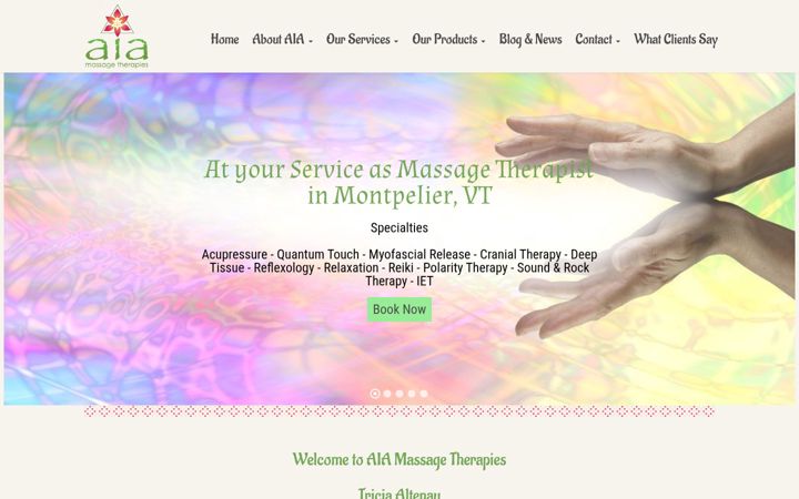 Screenshot of aiamassage.com