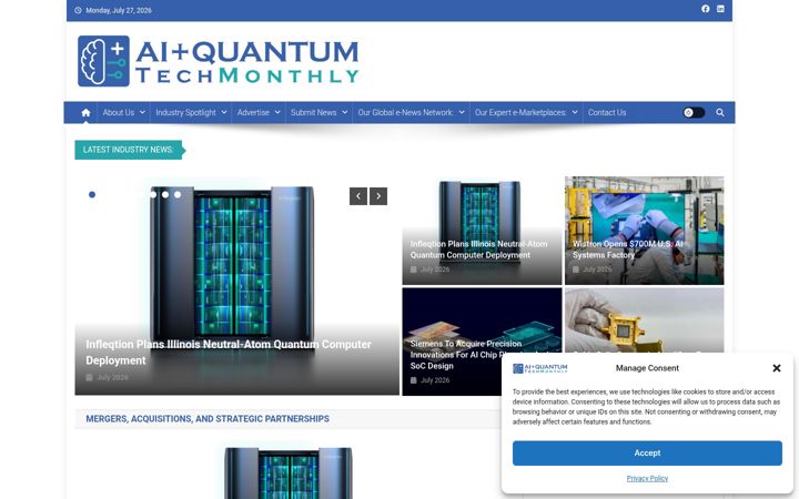 Screenshot of aiandquantumtechmonthly.com