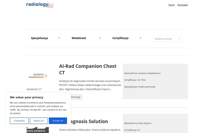 Screenshot of aiandradiology.com