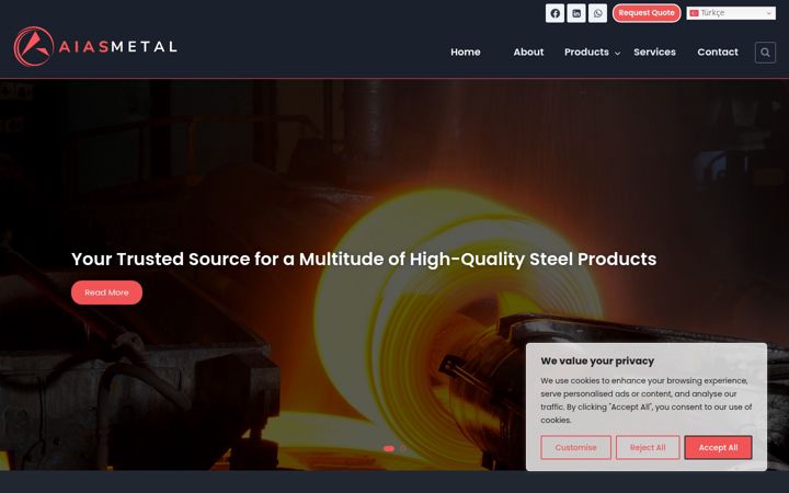 Screenshot of aiasmetal.com