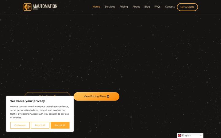 Screenshot von aiautomationservices.co