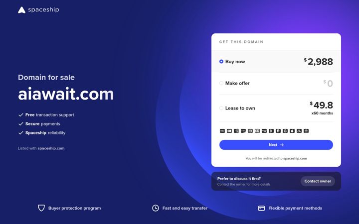 Screenshot of aiawait.com
